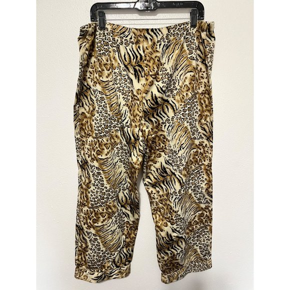 Amelias Collection 2 Pc Pantset Loungewear Leopard print Brown Tones Womans Size - Picture 3 of 8